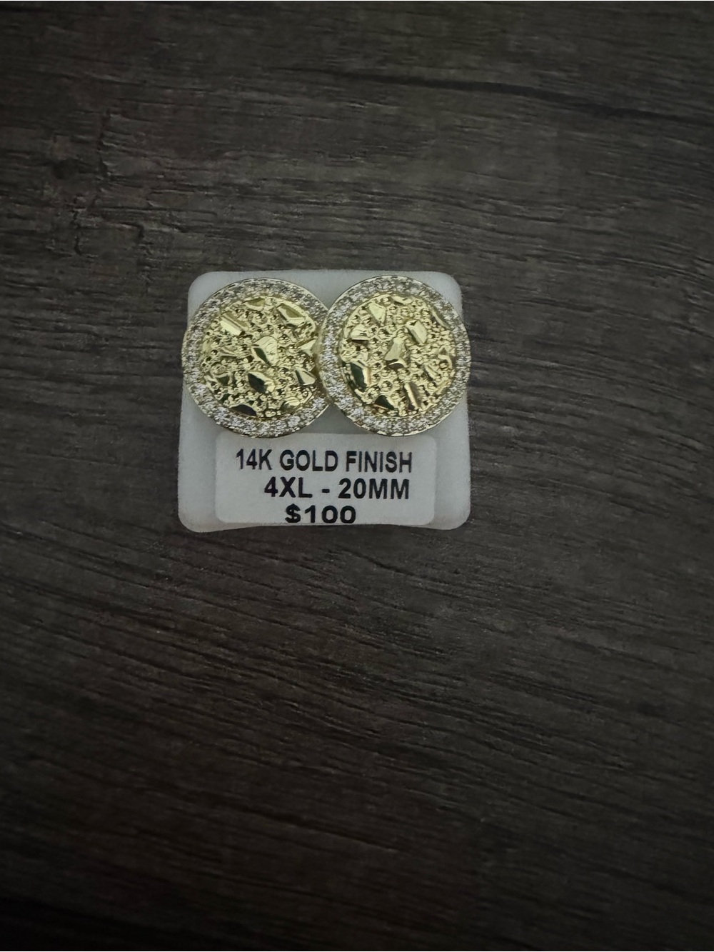 14K Gold Finish Round Coin-Style Stud Earrings - Gold